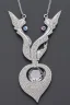 Placeholder: White gold crystal-shaped necklace with decorations