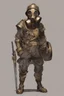 Placeholder: A portrait of a warrior, a bronze metal gas mask, an anime