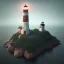 Placeholder: low poly scenery lighthouse by night