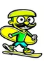 Placeholder: A cartoon FOOTBALL with a handlebar mustache and a skateboard tucked under its fin. Style: Retro Comic Book, Mood: Playful and Energetic, Lighting: Flat, bold colors, T-shirt design graphic, vector, contour, white background.