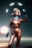 Placeholder: Ultra Realistic retro sci-fi portrait image from 1960, New York, spaceship, sweet young Jane Fonda, tight latex suit, weapon, fighting stance, soft color, highly detailed, unreal engine 5, ray tracing, RTX, lumen lighting, ultra detail, volumetric lighting, 3d, finely drawn, high definition, high resolution.