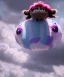 Placeholder: Ultra realistic speed clouds sky scene, wide angle view, sweet childs falling down, inflatable color clothing, free jumping flying, many trinkets, monster head, hair monster, many jelly beans, balls, color smoke, smile, happy, circus style, extreme, wind, clouds sea, 20,000 feet altitude, stratosphere, soft color, highly detailed, unreal engine 5, ray tracing, RTX, lumen lighting, ultra detail, volumetric lighting, 3d, finely drawn, high definition, high resolution.