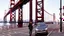 Placeholder: A Tesla's 'Model S Plaid' is doing donuts, over the 'Pier 39', in San Francisco. CINEMATIC. WIDE ANGLE LENS.