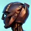 Placeholder: Robot cute profile head portrait, warrior costume, village, meditation, 8k quality