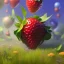 Placeholder: pixar style, volumetric summer garden environment and background, volumetric lighting, dramatic lighting, realistic painting of an strawberry, looking excited, detailed digital painting, extreme dense and fine fur, anime, ornate, colour-washed colors, elegant, small minutiae, tiny features, particulars, centered, smooth, sharp focus, renderman gofur render, 8k, uhd, detailed eyes, realistic shaded volumetric lighting, sunlight caustics, backlight, centered camera view, little blue bird standing