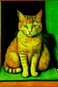 Placeholder: Portrait of a cat by Van Gogh