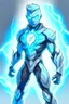 Placeholder: a drawing character that can control lighting and hes a superhero, hes kinda see through , and has a grey skin tone, and has a GYATT he has lightning surrounding him very fast, hes soft with a sick suit and logo