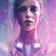 Placeholder: watercolor illustration of cyberpunk singer Danish MØ face by <agnes cecile> , crystals,opalescent,
