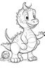 Placeholder: artistic outline for a cute dinosaur page, white background, full body, only use outline, line art, white background, no shadows, clear and good