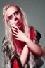 Placeholder: Danish Singer MØ, red tones, high lighting