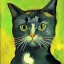 Placeholder: Portrait of a cat by Van Gogh