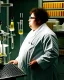 Placeholder: Portrait of a fat scientist in a lab, 16k, ultra realistic, high resolution, highly detailed, beautiful, cinematic, bloom, intricate, attention to detail, hyperrealism, depth of field, volumetric lighting, high contrasts, shadows, colorful