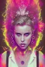 Placeholder: Danish singer MØ face, surrealpop, dark neon tones,