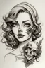 Placeholder: Woman with pretty face holding severed head Tattoo design