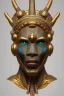 Placeholder: Aztec male African Egyptian alien, cracks in the voodoo head, wicked, eyes, crown, Elephant, 8k, finely detailed, photo realistic, tiger turquoise skull head gold dragon space alien snow skeleton gold hornytoad silver crown silver eyes