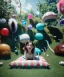 Placeholder: Wes Anderson photographer, Ultra realistic garden scene, wide angle view, teenager playing with feather pillows and sweet inflatable monsters, circus dress style, feather color, free jumping, many trinkets, hair monster, many jelly beans, balls, smile, extreme, wind, soft color, highly detailed, unreal engine 5, ray tracing, RTX, lumen lighting, ultra detail, volumetric lighting, 3d, finely drawn, high definition.