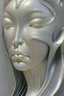 Placeholder: woman's face, half view, greyish colors, by artist "gilded melted bubblewarp";by artist "erte";by artist "michelangelo da vinci";by artist "lalique";by artist "hector guimard" ;character design by artist "emshwiller sol";by artist "fan ho"