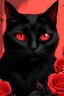 Placeholder: Draw me a black cat with roses in high quality 8k