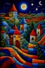 Placeholder: Moonlight patchwork in the style of Raymond Briggs, Laurel Burch, Randolph Caldecott, Picasso. extremely detailed fantasy oil on canvas very attractive imperial colors fantastic view 4K 3D VRay focused Surrealism Tesselated