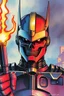 Placeholder: retro anime style, serious 1990s OVA anime style,Best quality, masterpiece, ultra high definition,Highly detailed etro anime style, full color, dark serious 1980s anime terminator like robot, moebius artist, magic, watercolor,