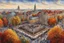 Placeholder: A beautiful and wonderful drawing of Berlin Squares in autumn, full color pencil drawing, masterpiece, intricate and highly detailed image, perfect drawing, beautiful, harmonious, centered image, full body length, 8K