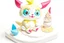 Placeholder: masterpiece, best quality, Clay, clay texture, polymer clay, ultra light clay, Q edition, cartoon, no humans, Portable gum making machine, headshot, cute, white background, simple background, Pokemon, solo