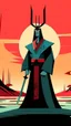 Placeholder: samurai jack in the style of moebius