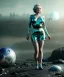 Placeholder: Ultra Realistic retro sci-fi 1960 scene, waist up view portrait, blonde woman, sweet young Marilyn Monroe face, perfect iris, tight latex coat, alien planet background, tight style, steel sphere dron levitating, fog, rain, soft color, highly detailed, unreal engine 5, ray tracing, RTX, lumen lighting, ultra detail, volumetric lighting, 3d, finely drawn, high definition, high resolution.