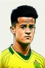 Placeholder: Philippe Coutinho Brazilian football player ,cartoon 2d