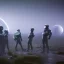 Placeholder: Ultra Realistic retro sci-fi scene, portrait, 2 blonde woman clones, sweet young Marilyn Monroe face, perfect iris, tight latex coat, helmet, Strange planet background. Spaceship, fog, rain, soft color, highly detailed, unreal engine 5, ray tracing, RTX, lumen lighting, ultra detail, volumetric lighting, 3d, finely drawn, high definition, high resolution.