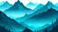 Placeholder: teal mountains with fog vectored
