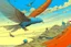 Placeholder: bird flying by moebius