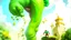 Placeholder: Fantasy digital illustration: giant falling from the beanstalk