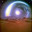 Placeholder: Sky and galaxies over a desert, astrophotography, surreal, Max Ernst