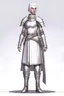 Placeholder: full length, tall, gangly, 22-year old, short haired, nordic looking grey-eyed female human cleric wearing scale mail