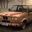 Placeholder: an abandoned 1990 bmw rust 2-door overgrown by nature with dust ,ultra realistic,concept, 4k ,on street,8k resolution, high-quality, fine-detail, parked in crowded city winter