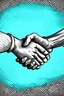 Placeholder: Handshake as a symbol of social help. colour ilustartion