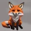 Placeholder: A cute fox that is smooth and appears to be made of concrete or tiles