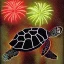 Placeholder: Turtle and Fireworks