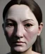 Placeholder: Simetric Realistic image portrait. Sweet woman head traditional japanese porcelain mask. Smooth. Dark ambient. Cold. God light. 4k resolution, intricate details, ornate details, soft lighting, unreal engine 5.