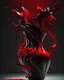 Placeholder: A vase, high contrast, chaotic, red tones