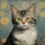 Placeholder: Portrait of a cat by Van Gogh