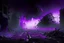 Placeholder: Destroyed City, Street View, Dense Purple Fog, Dead Soil, Broken Roads ,Black Night Sky, Stars, Space, Distant Alien Planets,