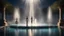 Placeholder: moonlight, sparkling fountains, recreation, relaxation, luxury, magnificent, showers, glistening water spray, people, dream world, calm beauty, symmetry, fantasy world, magic, splendor, uplifting, inspiring, therapeutic, chiaroscuro, color, award-winning colour photograph, beautiful composition, exquisite detail, Nikon 135mm