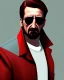 Placeholder: a man who looks like hans gruber wearing a trench coat and red sunglasses staring with a judgmental look on his face