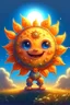 Placeholder: mini-style, painted miniature of a cute and beautiful sun wearing suite, fantasy game, character design, intricate, high detail, clear focus, photorealistic art,smilling sun with full moon, elegant, 8k, oil on canvas, beautiful, colorful. ultra detailed, crisp quality, very cute, vibrant background with small stars