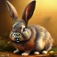 Placeholder: steampunk rabbit, extremely detailed, UHD, 8k,The close-up camera effect,sharp focus,perfect, background forest,position,hyperphotorealistic