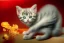 Placeholder: a kitten, portrait and translucent and hyperrealistic and ultra - detailed in the style of roger dean, jin kagetsu, james jean, chris cunninham, hans bellmer and wlop, bloom, glow, reflection, refraction, matte, glossy, smooth, emissive material