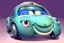 Placeholder: whimsical cartoon car with big eyes and a friendly smile, accompanied by various mechanical parts that form the shape of the car. The cartoon car should have a round body and a pair of big, round headlights that look like eyes. The eyes should be friendly and cute, with thick lashes and a bright sparkle. The car should also have a wide grille that forms a smile, with a row of teeth made of tiny nuts and bolts. The smile should be slightly crooked.