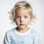 Placeholder: a raw photo of a young child natural lighting ,looking at the viewer, attractive, accessories, highly detailed, Blue eyes, conceptual, full body, white background